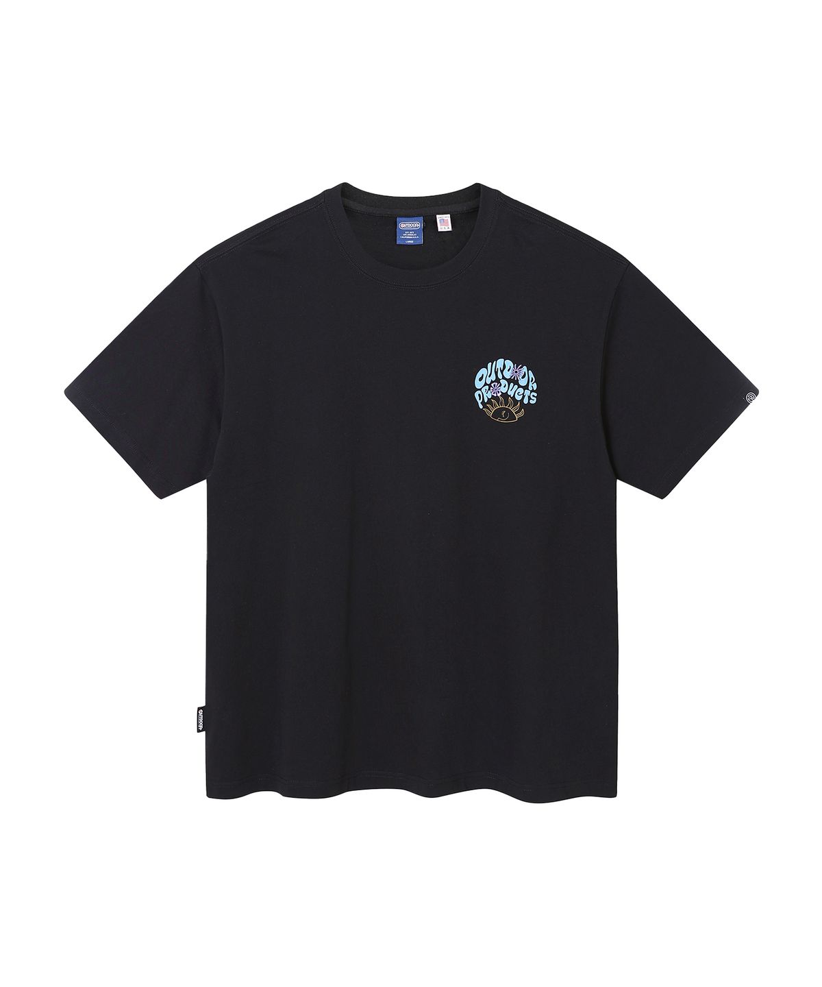 아웃도어 프로덕츠(OUTDOOR PRODUCTS) FLOWER LOGO PRINT HALF SLEEVES (BLACK)