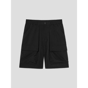 Microdot Pleats Cargo Shorts  Black