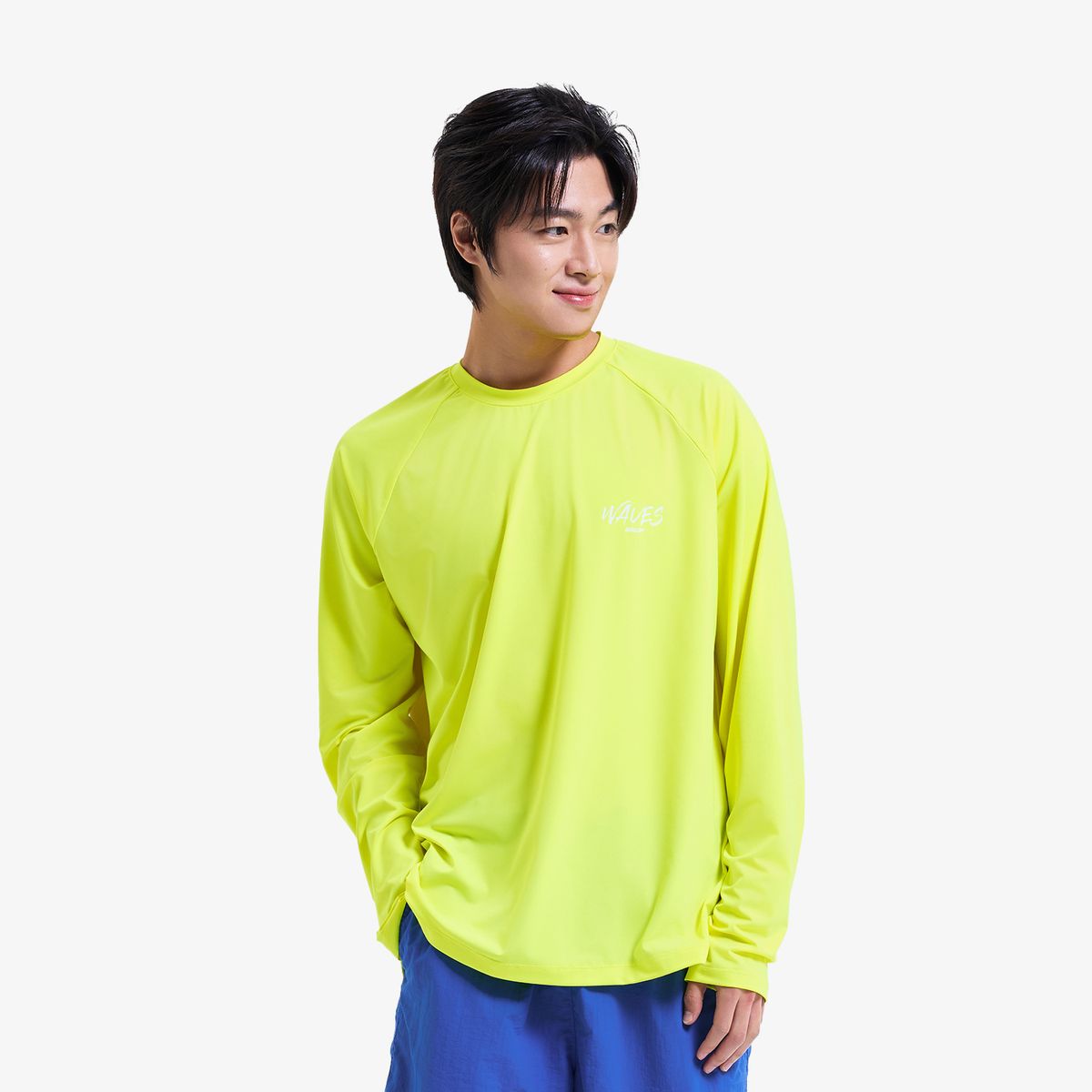 밸롭(BALLOP) 남녀공용 스파클 롱슬리브 래쉬가드 네온