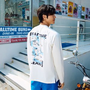 남녀공용 스파클 롱슬리브 래쉬가드 오프화이트