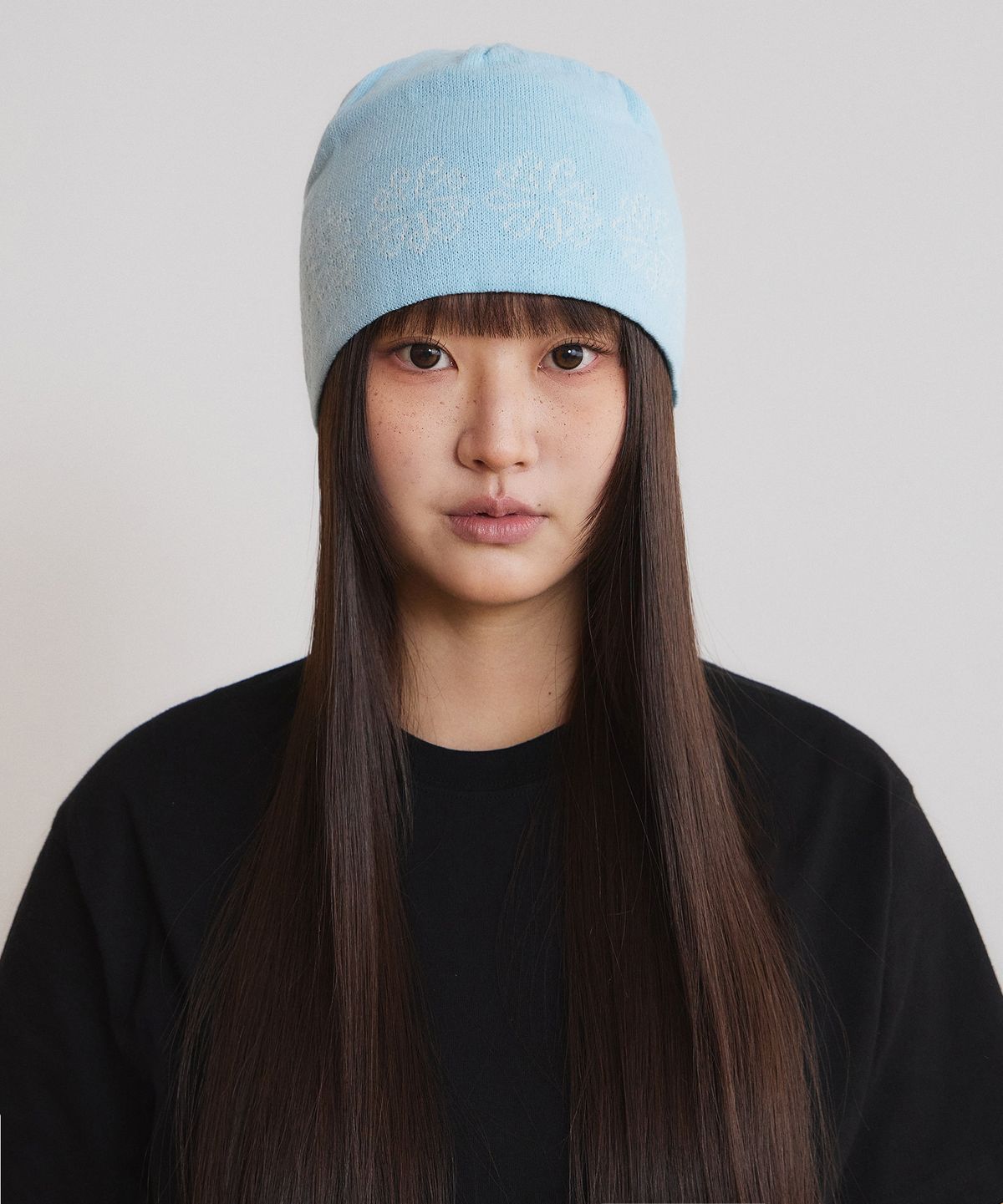 9999아카이브(9999ARCHIVE) Linking Flower Jacquard Beanie