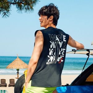 라인업 슬리브리스 래쉬가드 블랙