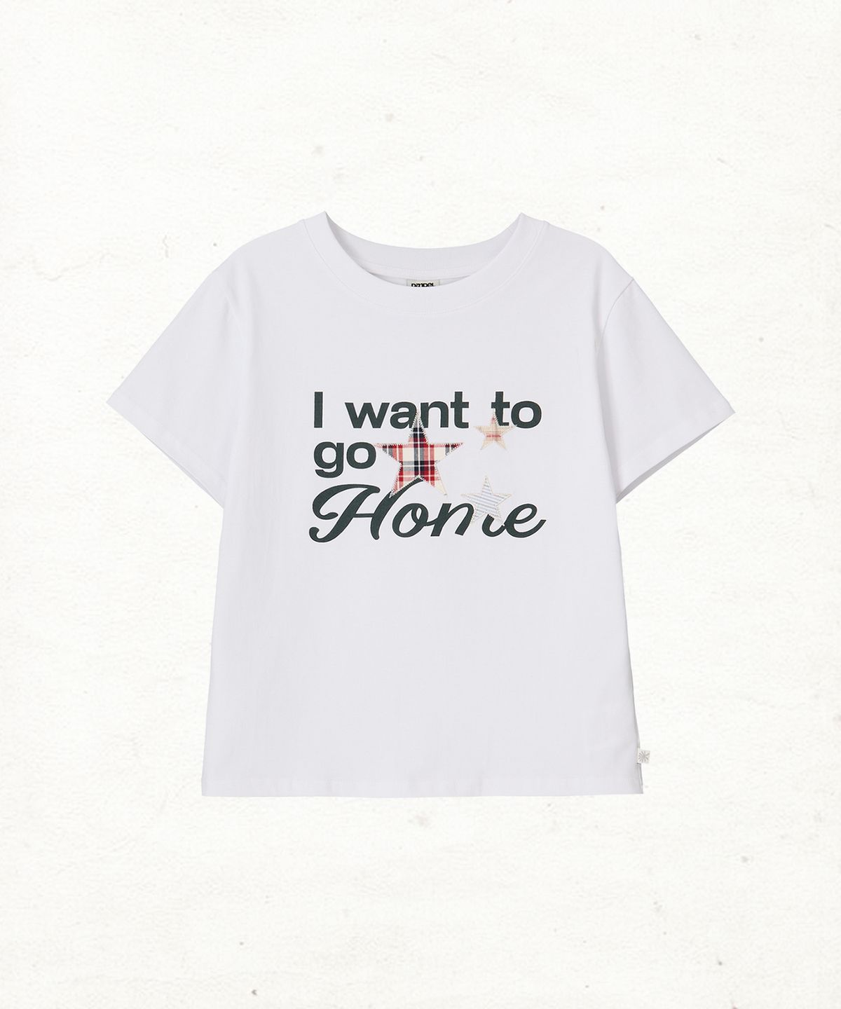 단델(DANDEL) DD home star applique tee (WHITE)