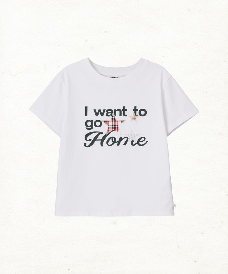 DD home star applique tee (WHITE)