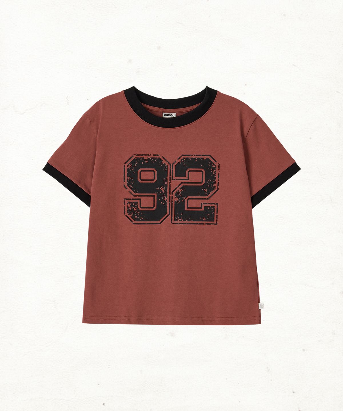 단델(DANDEL) DD 92 cracked ringer tee (RED)