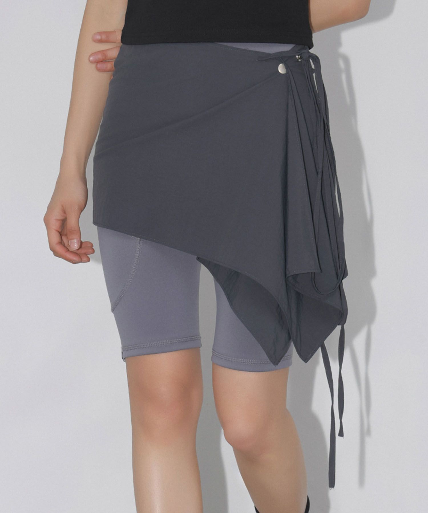 MUSINSA | CHICKS Gray wrap skirt