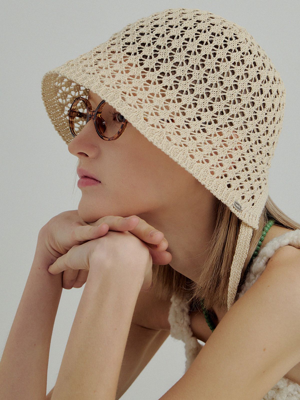메르헨(MERCHEN) Lasa punching bonnet hat_3color