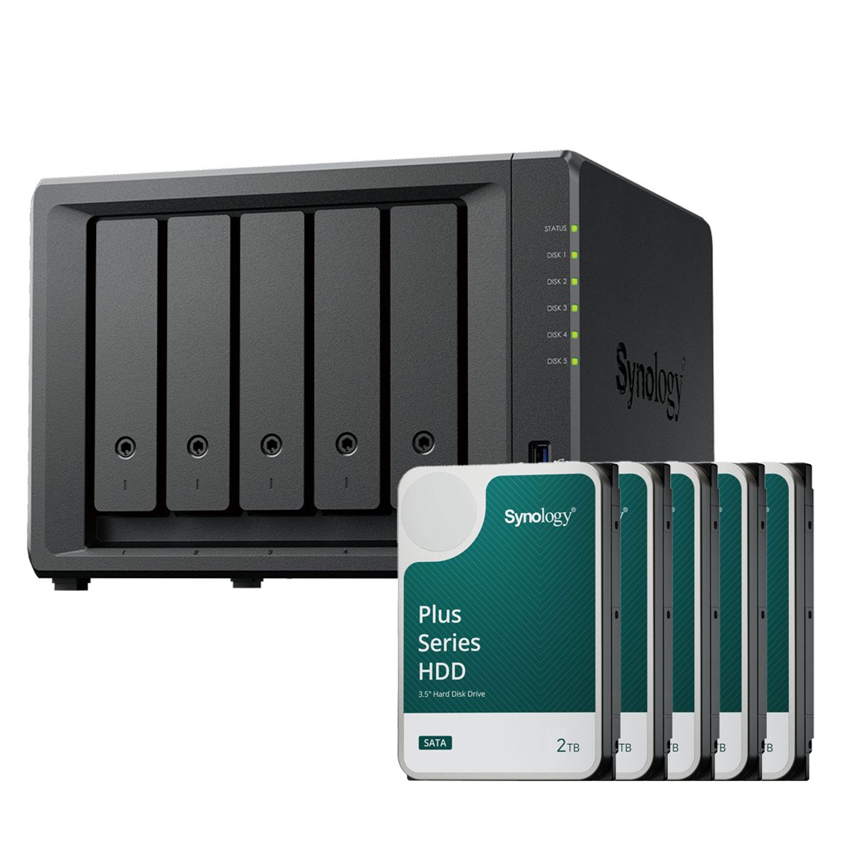 시놀로지(SYNOLOGY) 나스 DS1525+ 10TB (2TBx5) 5베이 HAT3300 HDD 포함
