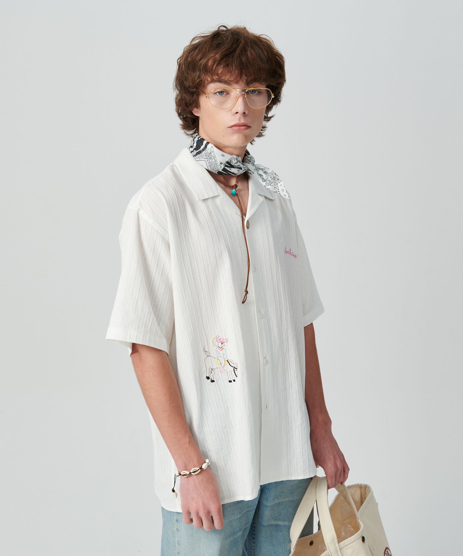 beyondclosetのHandmade Detail Open Collar Short Sleeve Shirt MUSINSA | BEYOND CLOSET [COLLECTION LINE] Handmade Detail