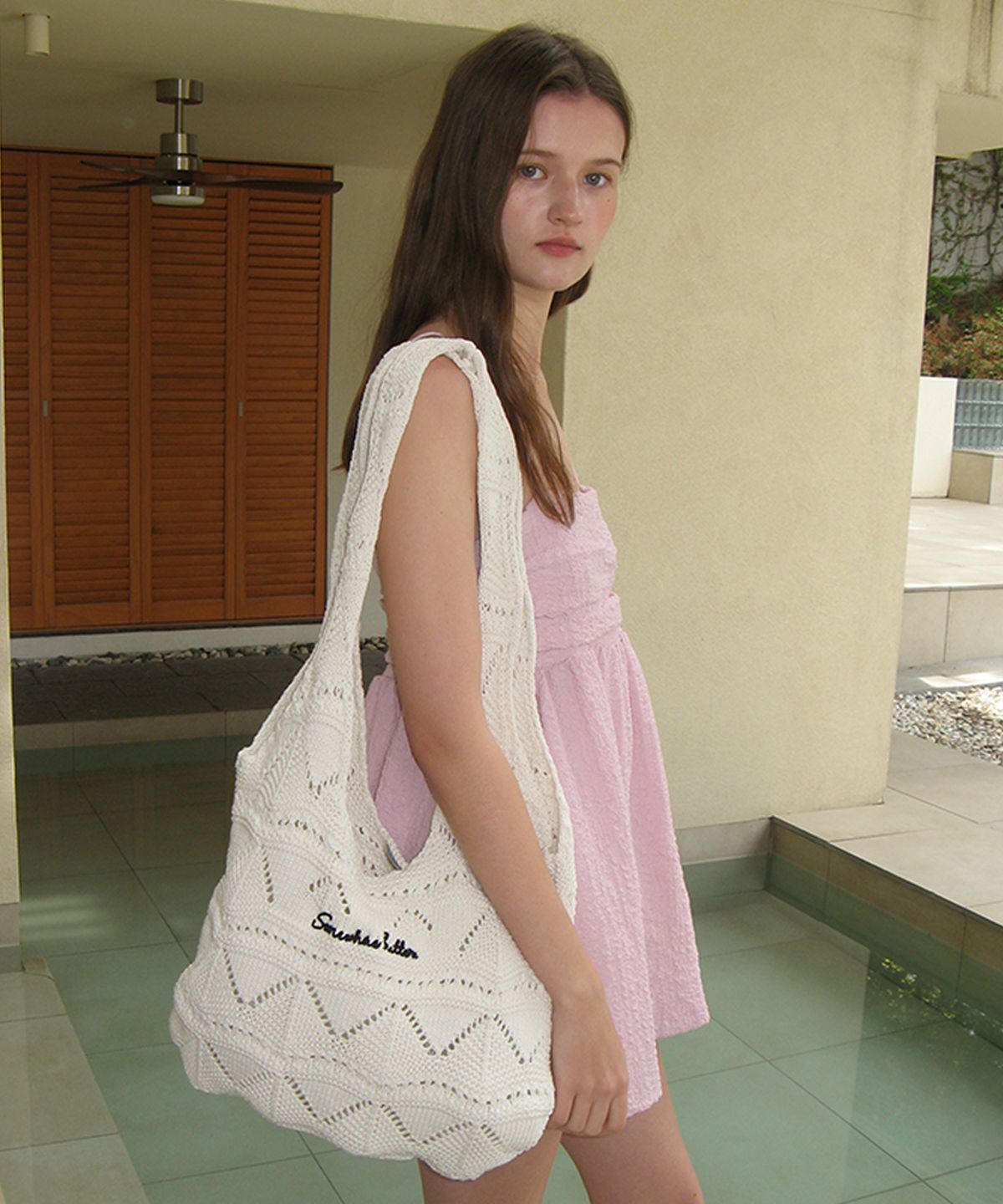 썸웨어버터(SOMEWHEREBUTTER) Fruit Knit Bag - 3Color