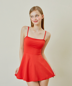 마스 백포인트 원피스 비키니 - Red