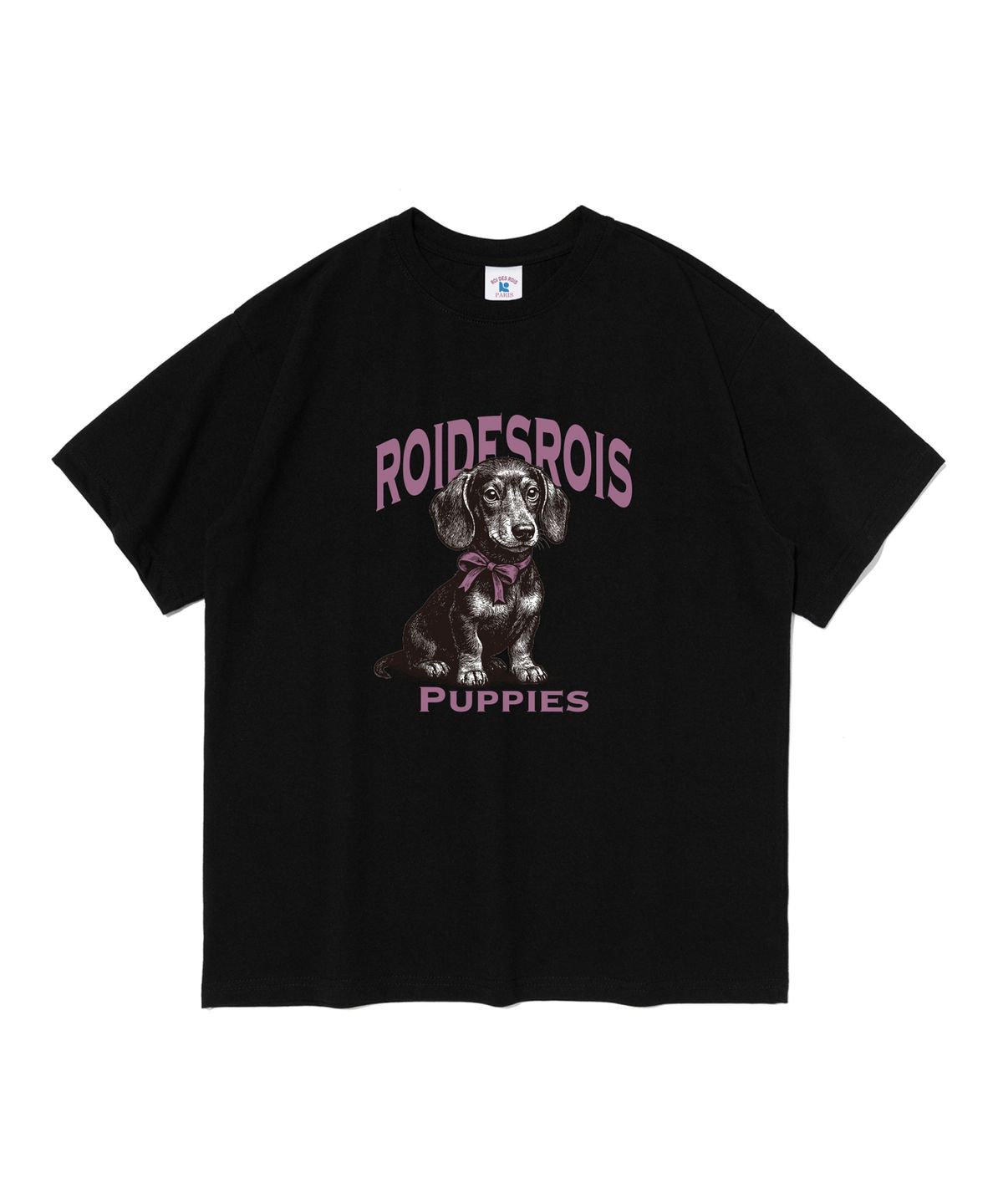 로아드로아(ROIDESROIS) 퍼피스 캐릭터 반팔 티셔츠 (블랙)