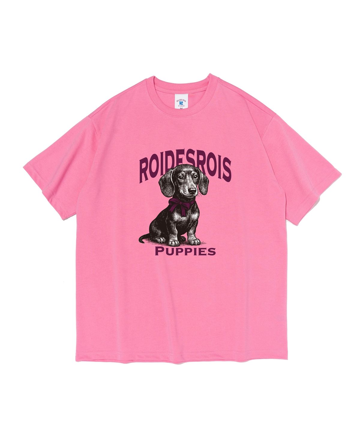 로아드로아(ROIDESROIS) 퍼피스 캐릭터 반팔 티셔츠 (핑크)