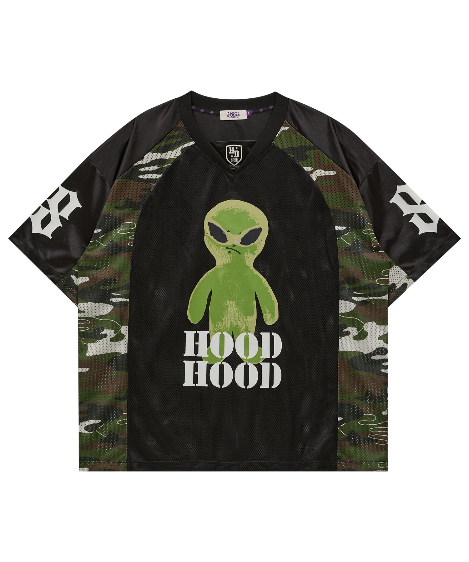 MUSINSA | HOODHOOD Alien Graphic Mesh Jersey Short Sleeve T