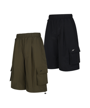 [2PACK] 핀턱 세미 와이드 카고 쇼츠 25SPT02