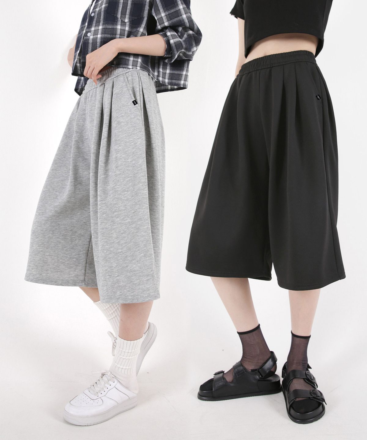 음(UMM) 여자 쓰리턱 와이드버뮤다팬츠 3COLOR