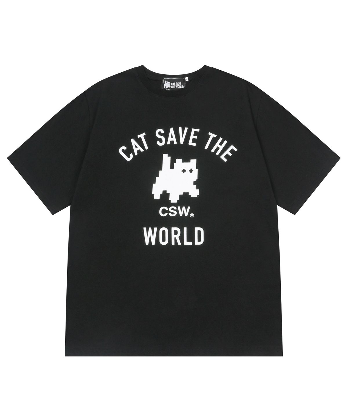 캣세이브더월드(CATSAVETHEWORLD) 묘우 시그니처 아트웍 반팔 티 남녀공용 (2컬러)