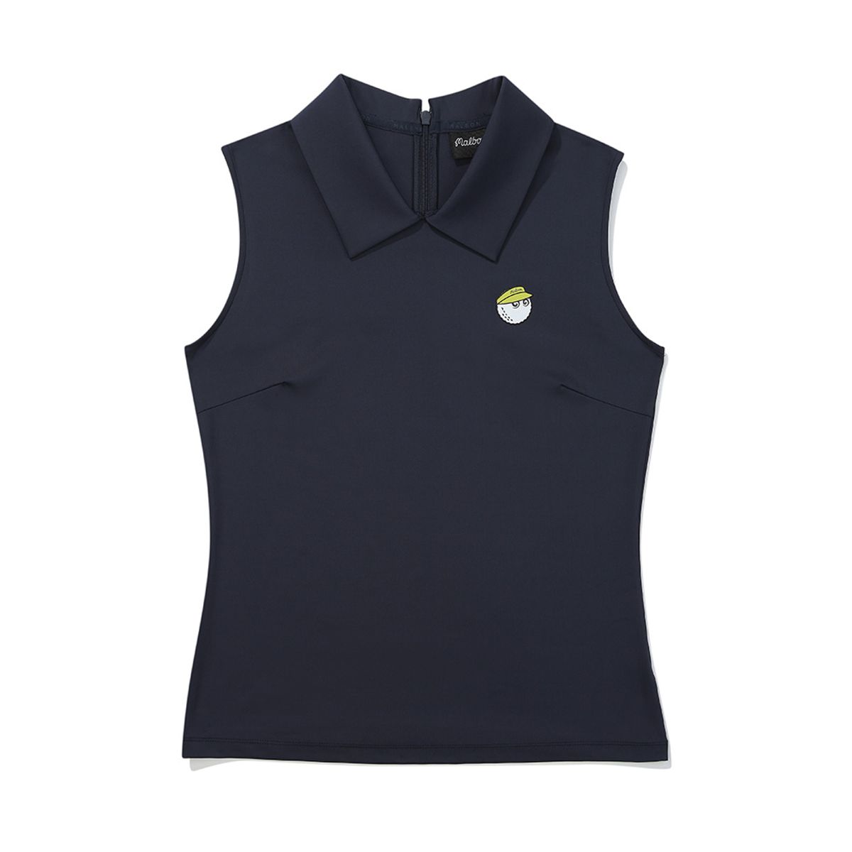 말본 골프(MALBON GOLF) 뒷지퍼 카라 슬리브리스 NAVY (WOMAN)