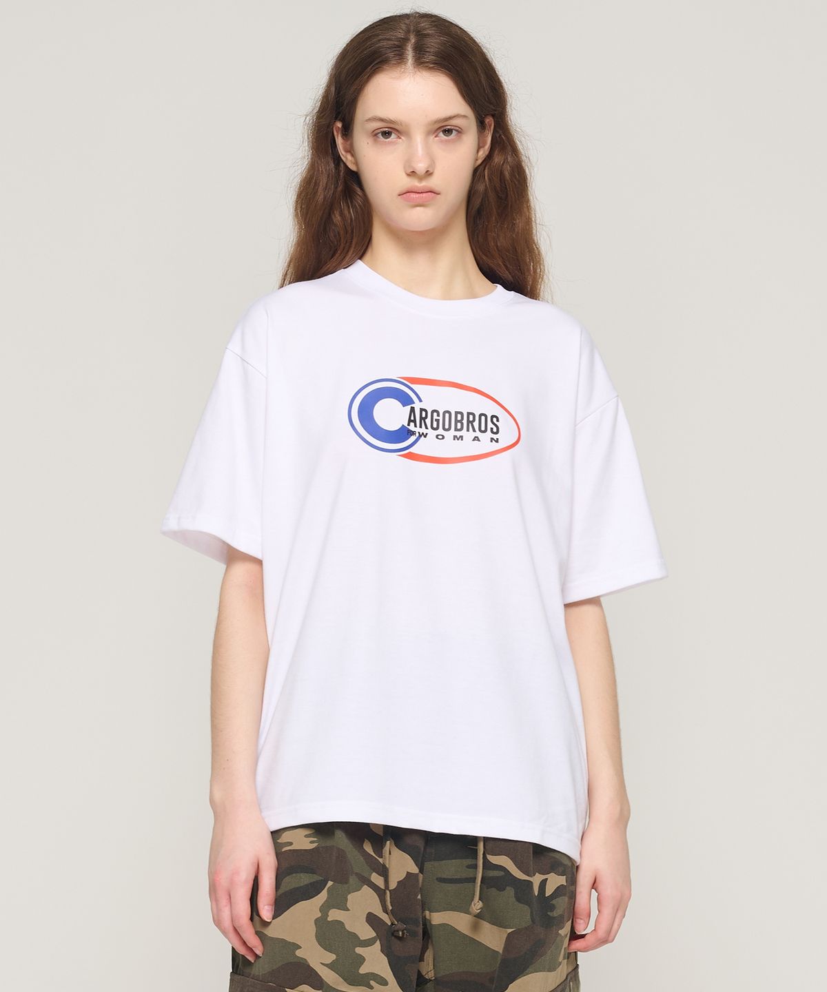 카고브로스 포 우먼(CARGOBROS FOR WOMAN) C 서클 반팔 티셔츠 (화이트)