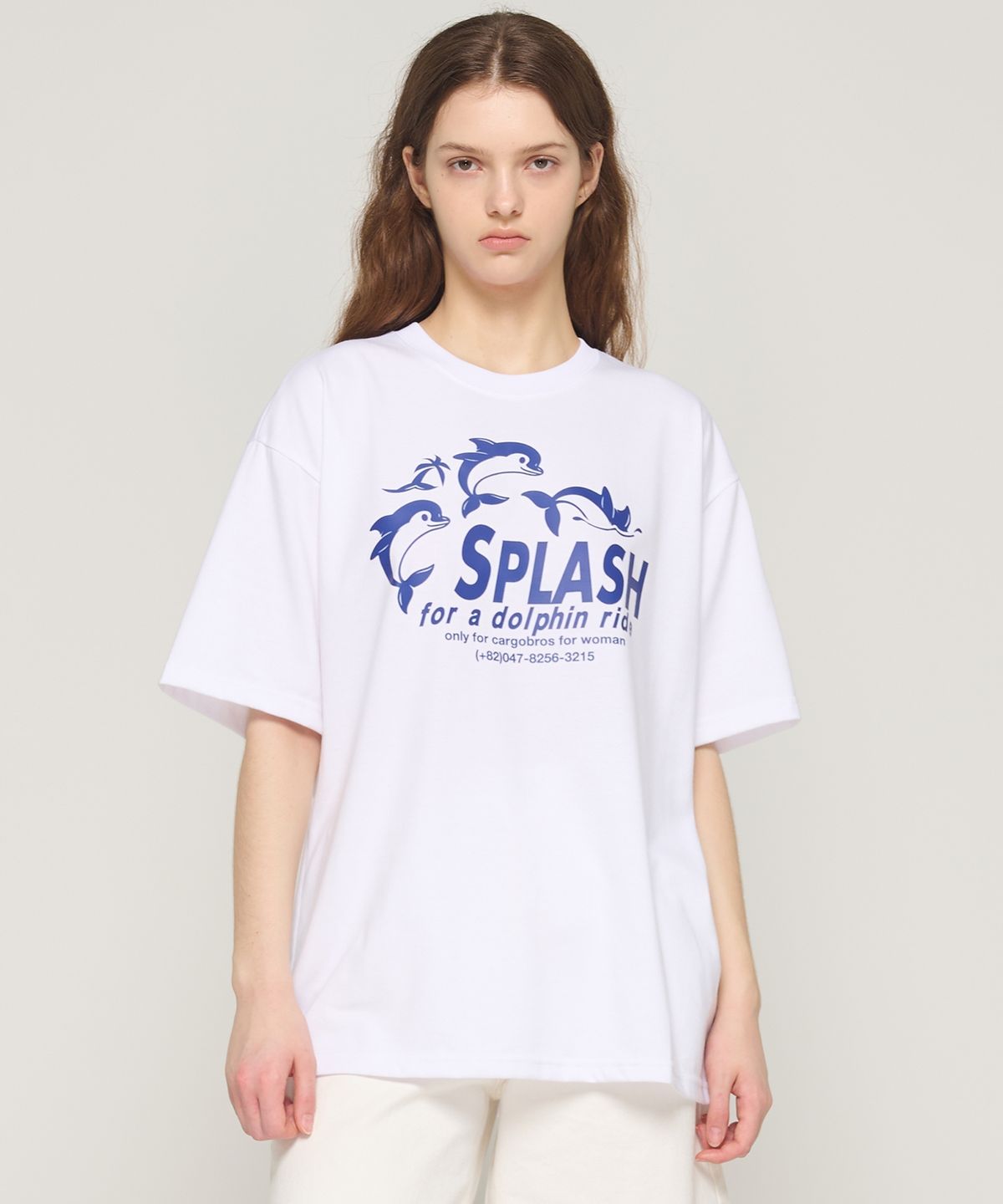 카고브로스 포 우먼(CARGOBROS FOR WOMAN) SPLASH 돌핀 반팔 티셔츠 (화이트)