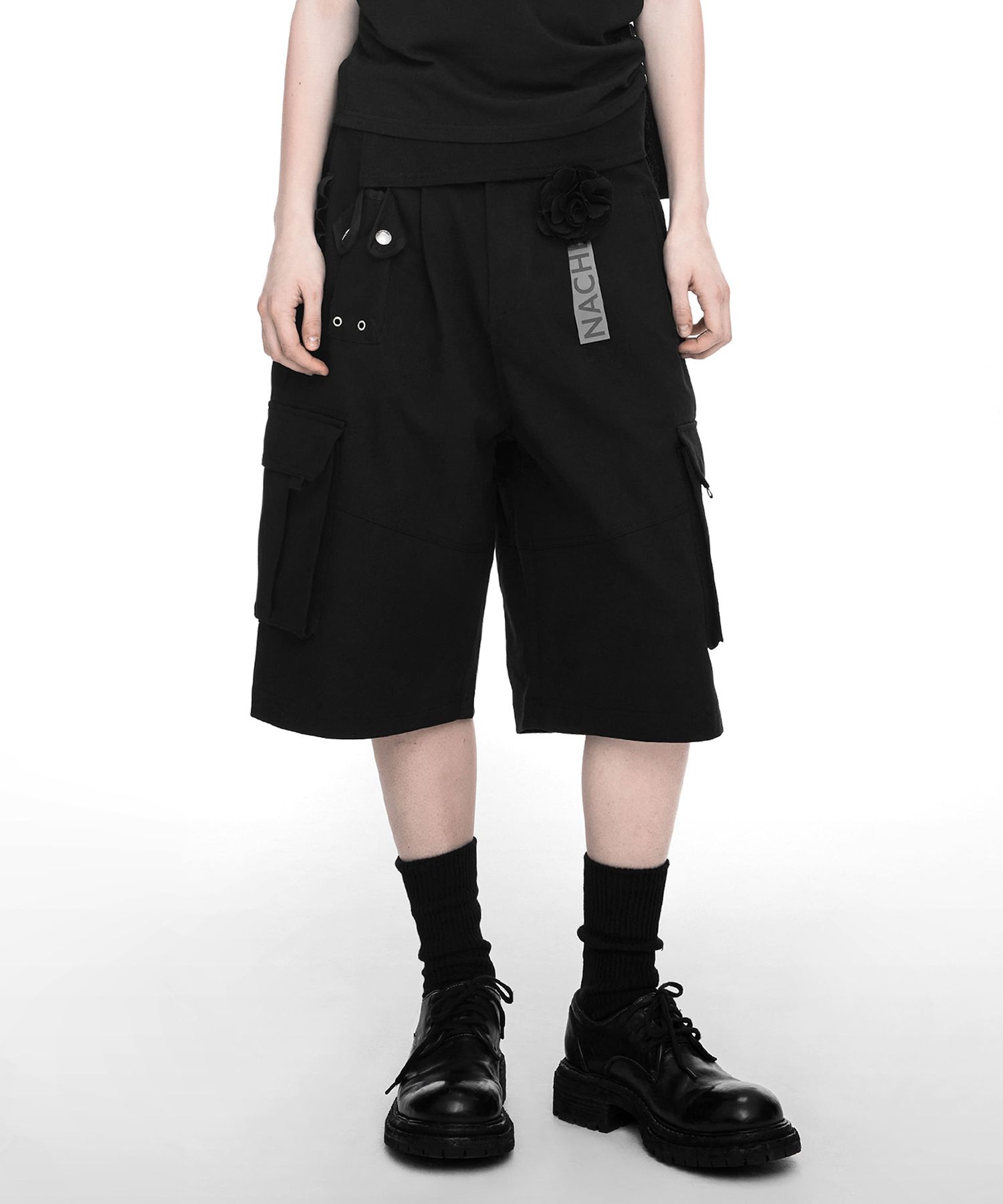 NACHE ■ WIDE CARGO HALF PANTS (UNISEX) MUSINSA | NACHE WIDE CARGO HALF PANTS (UNISEX) BLACK