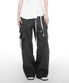 STRAP WIDE CARGO PANTS (UNISEX) CHARCOAL