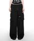 STRAP WIDE CARGO PANTS (UNISEX) BLACK