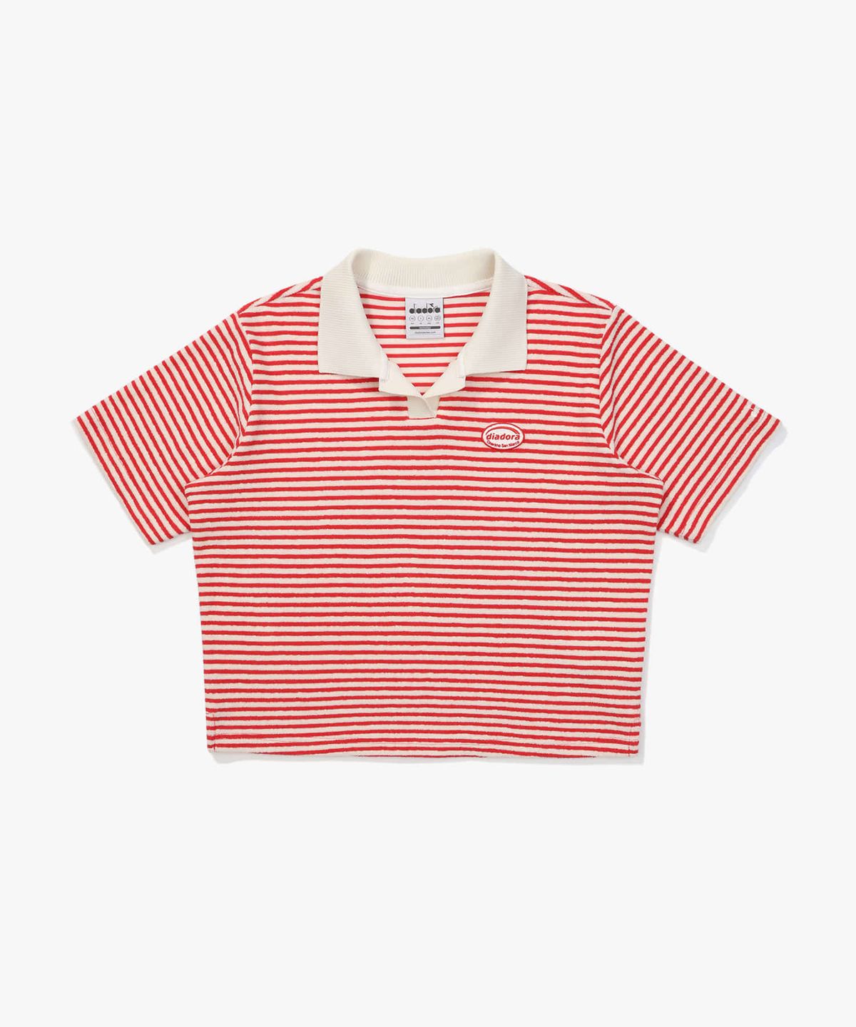 디아도라(diadora) 테리 카라 반팔 티셔츠 RED PATTERN