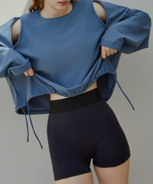 엠브로이더리 3부 스윔 쇼츠 - Black