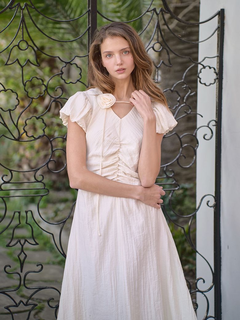 SORA Shirring Dress(소라)_CREAM