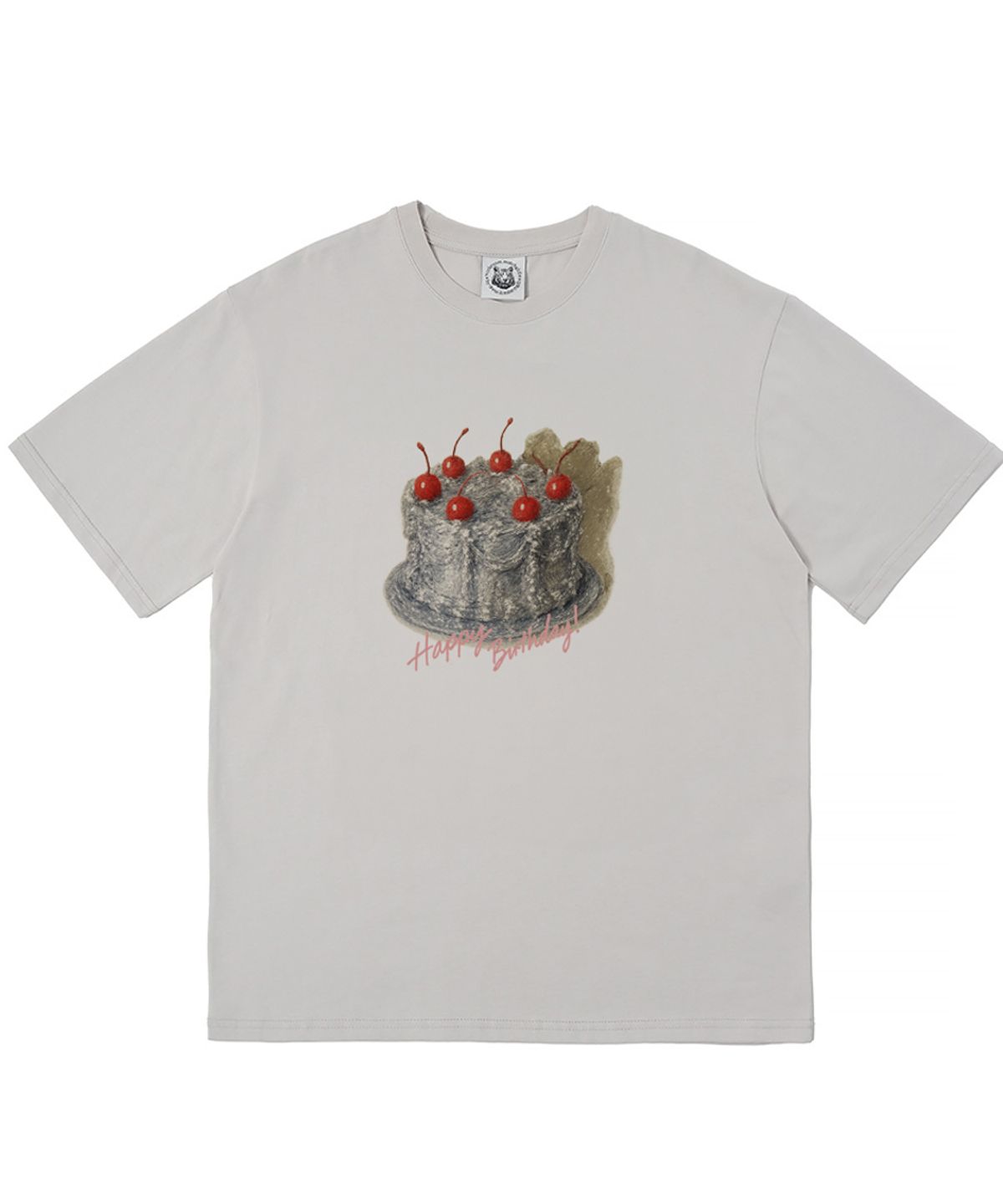 매치글로브(MATCHGLOBE) 해피 벌스데이 오버핏 티 (베이지)