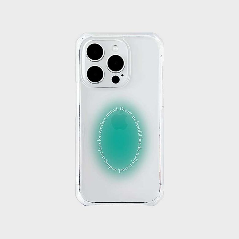 9C9C 블러 라운드 젤하드 케이스_블러그린