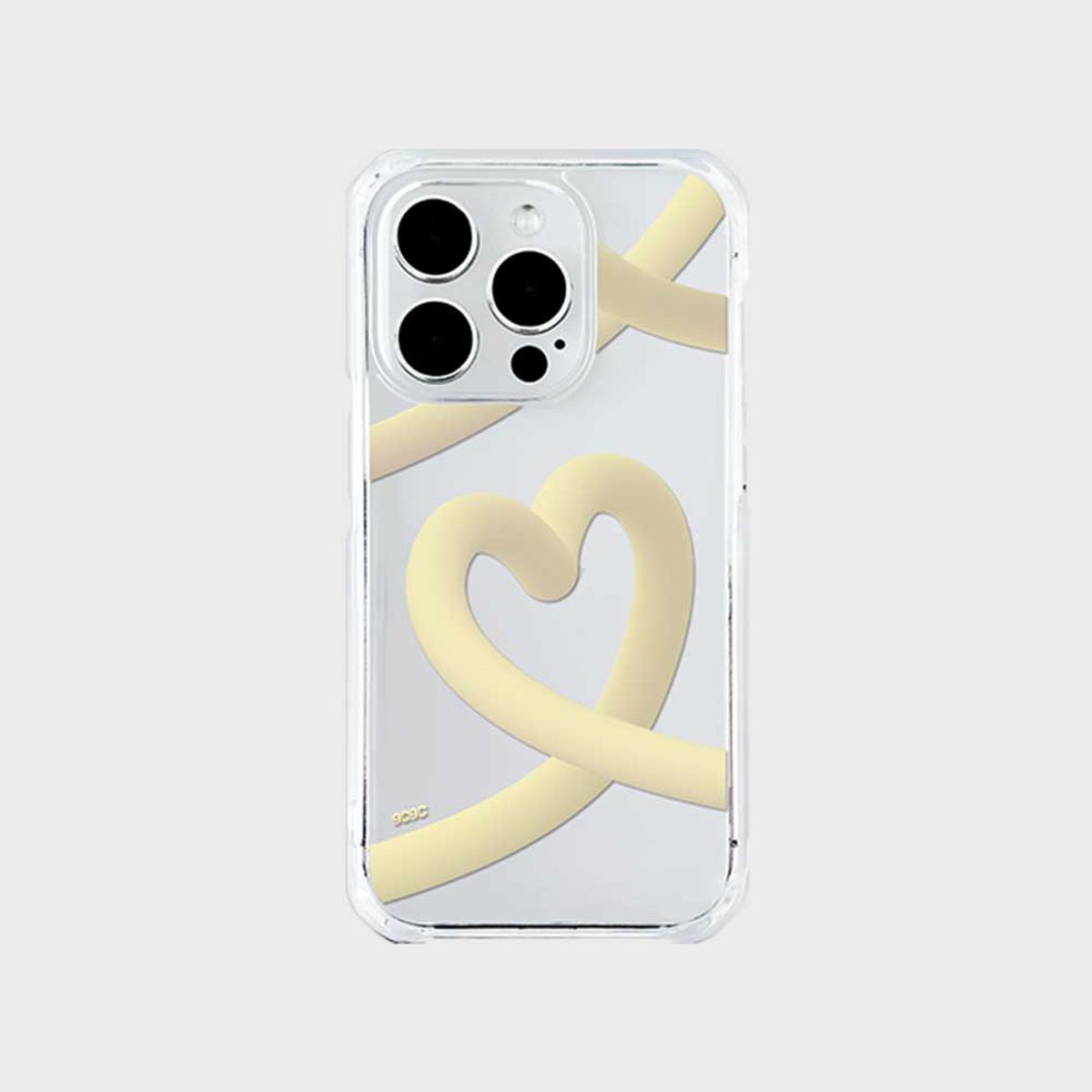 코쿼드(COQUAD) 9C9C 3D 하트 라인 젤하드 케이스_레몬하트라인