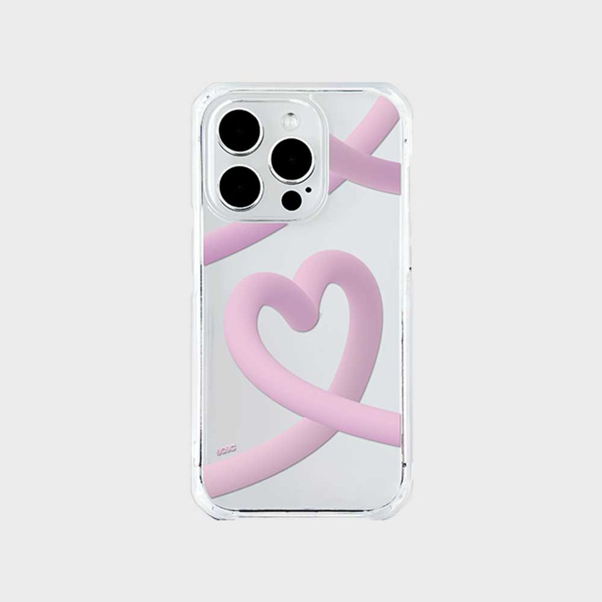 코쿼드(COQUAD) 9C9C 3D 하트 라인 젤하드 케이스_핑크하트라인