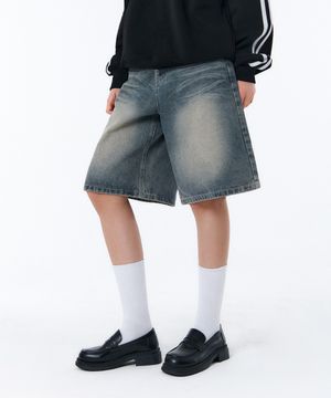 BTB : WAVE WASHING BERMUDA SHORTS [BLUE CORE]