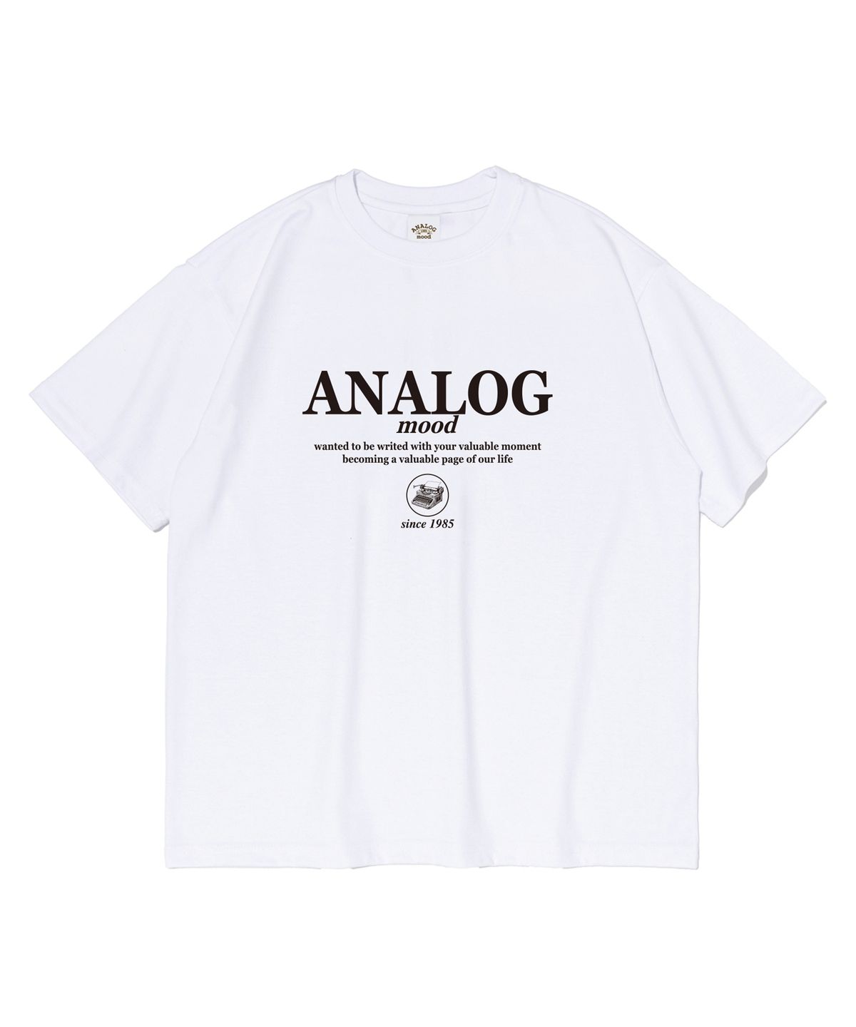 아날로그무드(ANALOG MOOD) 워드 레터 반팔티 (화이트)