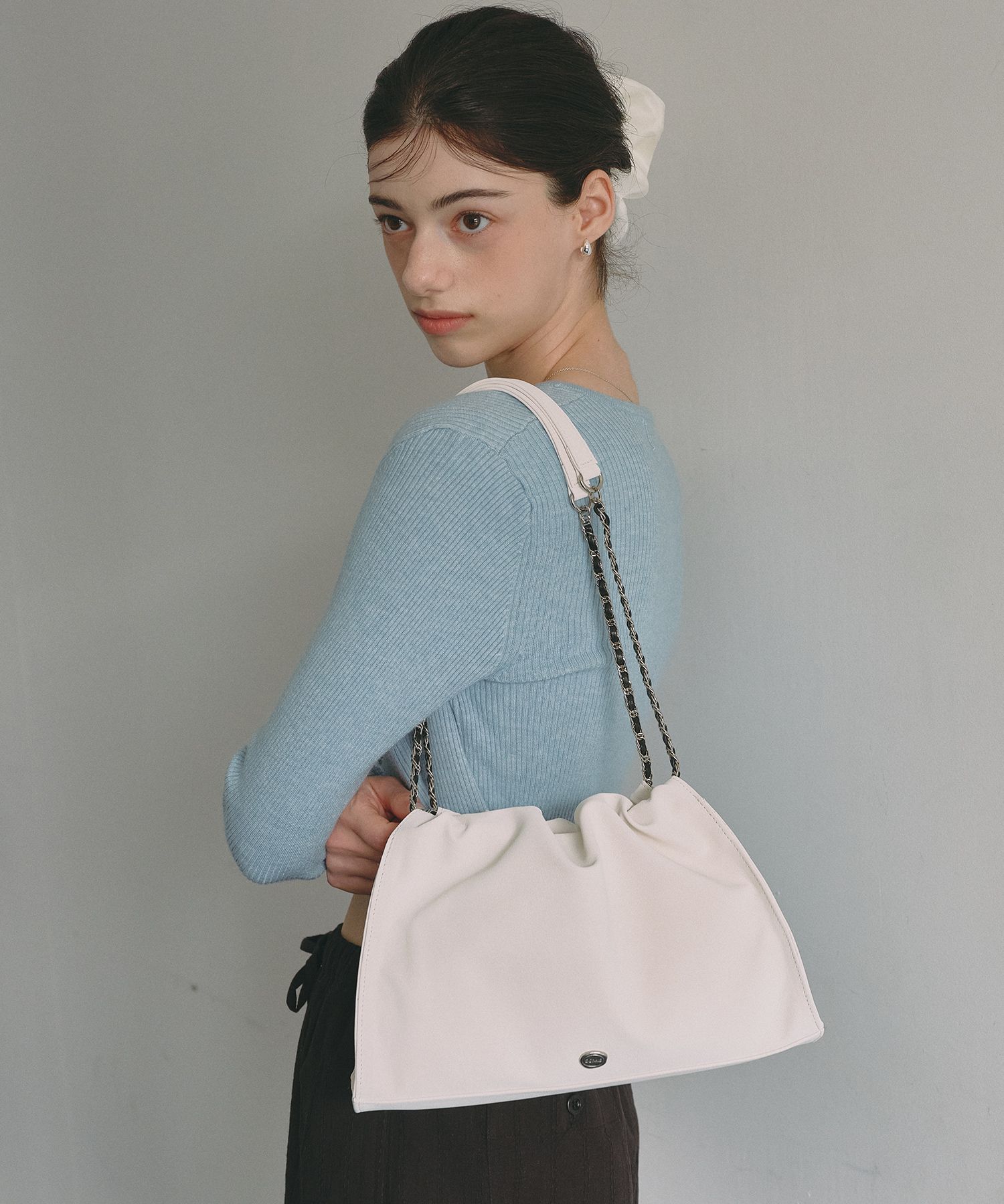 ☆MUCENT☆ Top Signature Side Patch Leather Shoulder Bag Uni