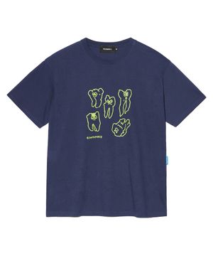 [EZwithPIECE] TEETH TEE (NAVY)