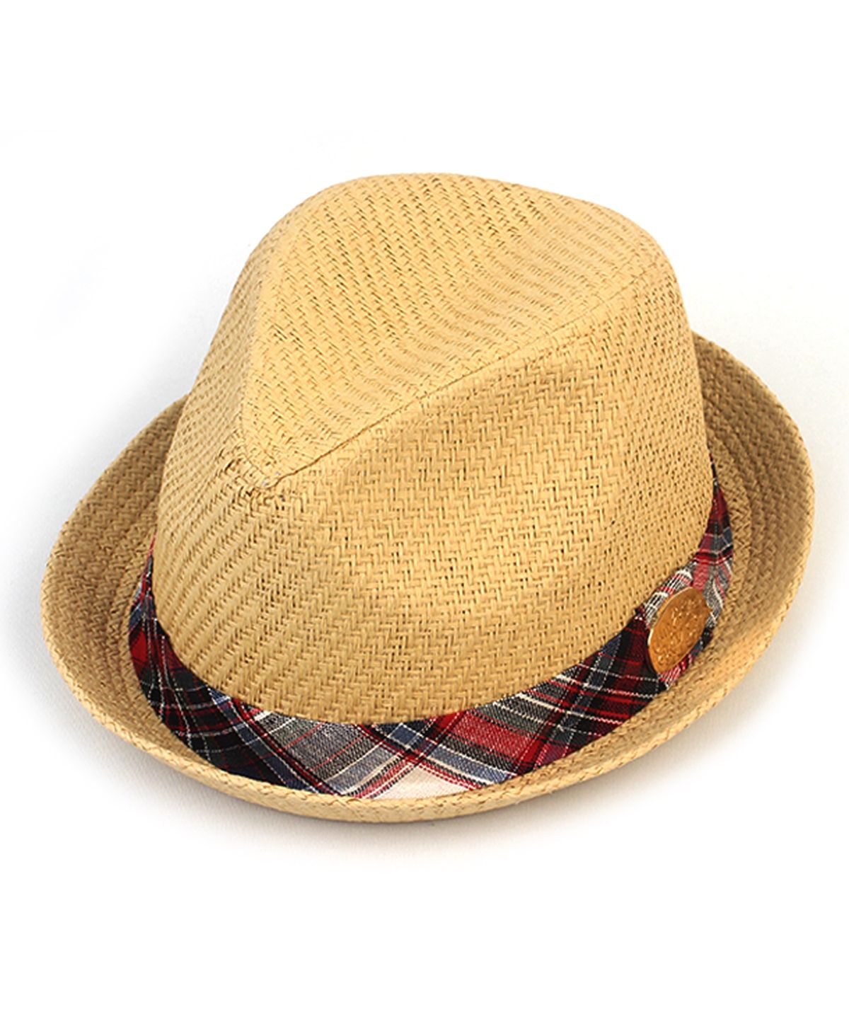 유니버셜 케미스트리(UNIVERSAL CHEMISTRY) Very Short Check Line Beige Fedora 여름페도라