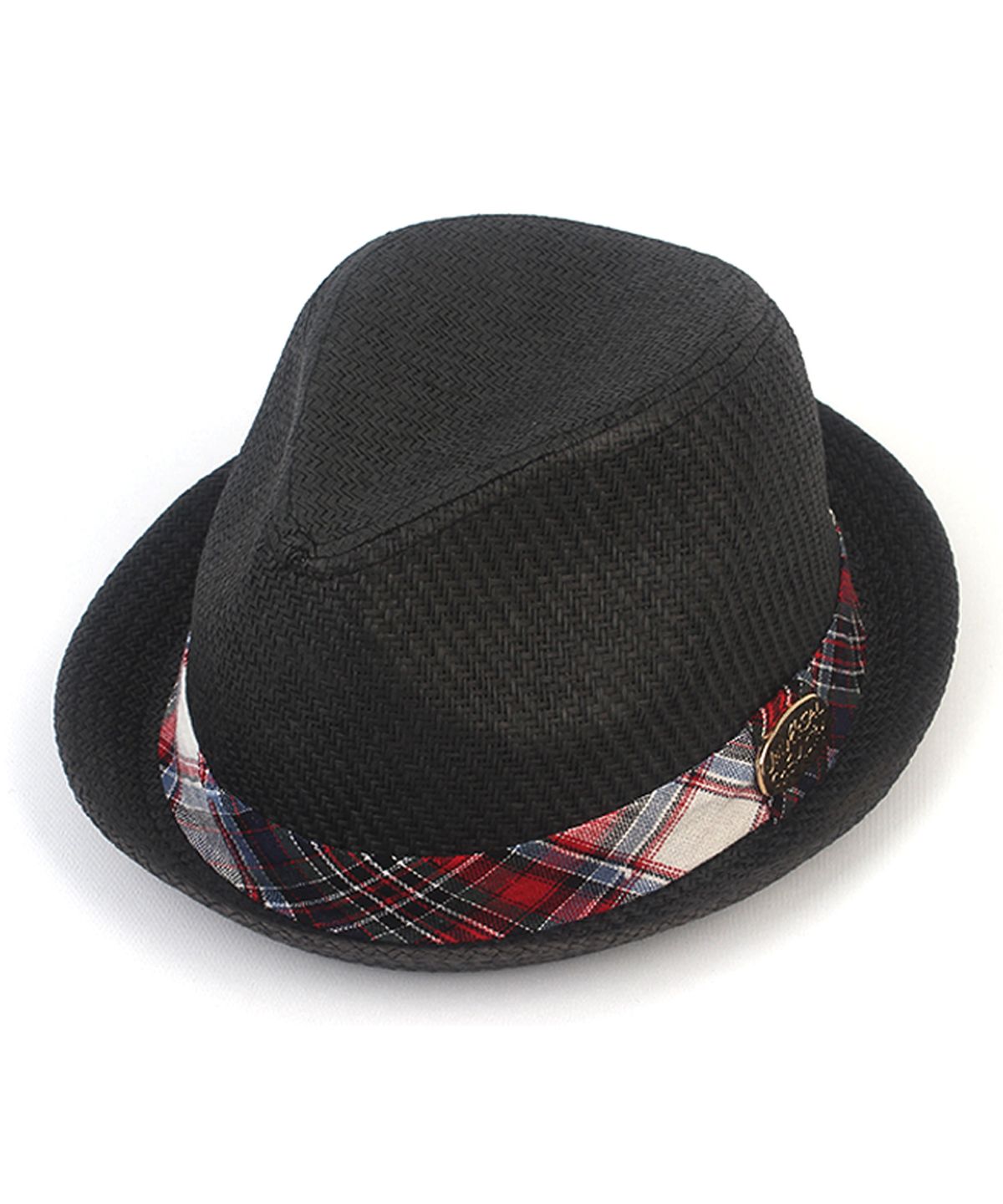 유니버셜 케미스트리(UNIVERSAL CHEMISTRY) Very Short Check Line Black Fedora 여름페도라