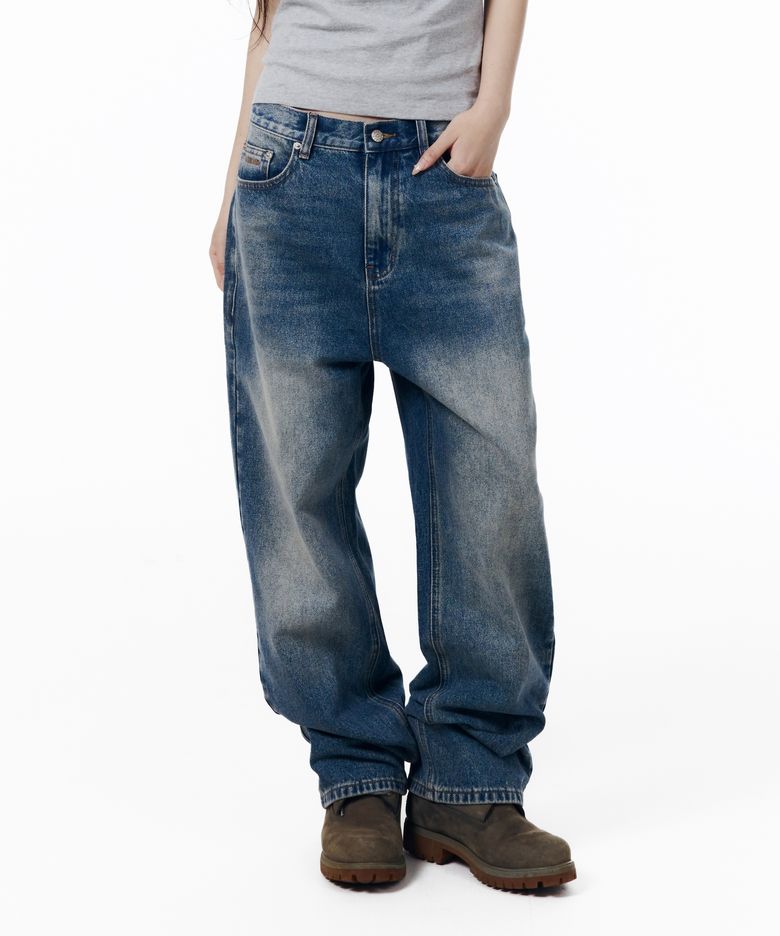 Tapered Denim Pants (Washed Blue)