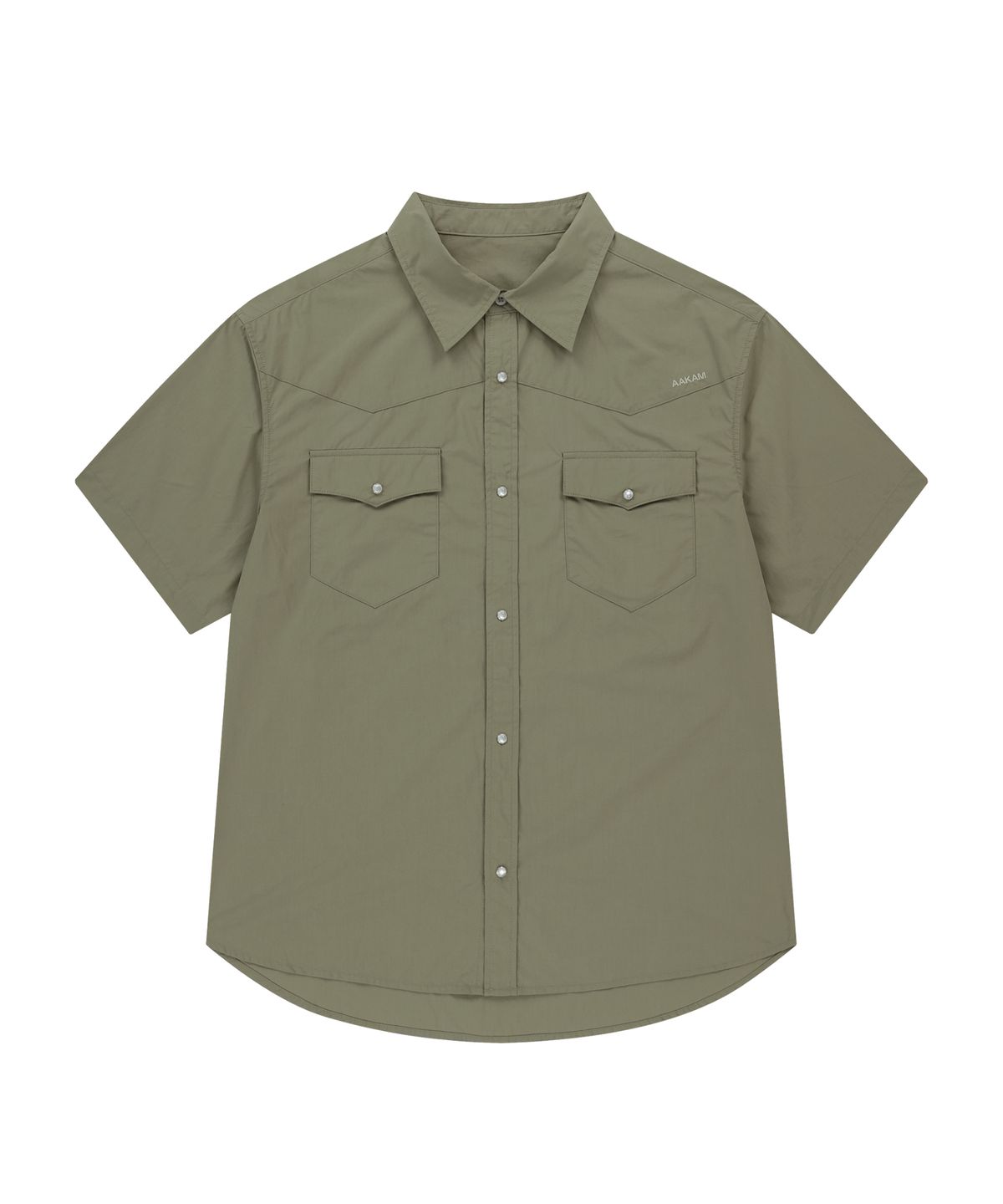 아캄(AAKAM) Western Half Shirts (Khaki)