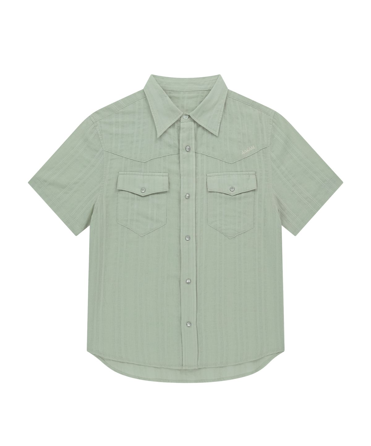 아캄(AAKAM) Patterned Western Half Shirts (Green)