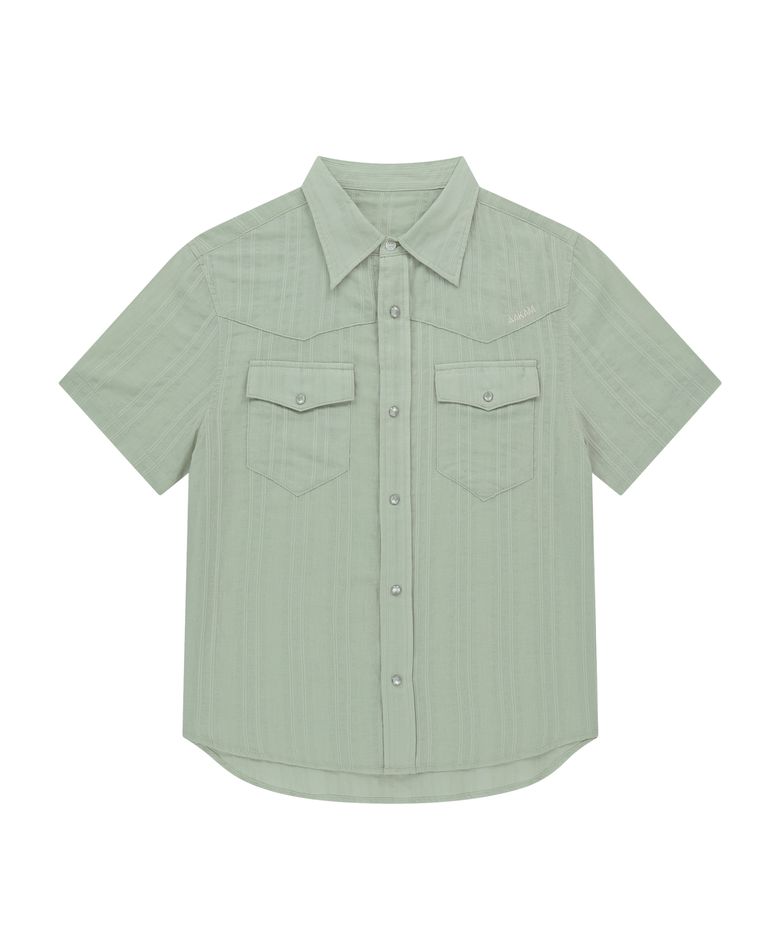 Patterned Western Half Shirts (Green)