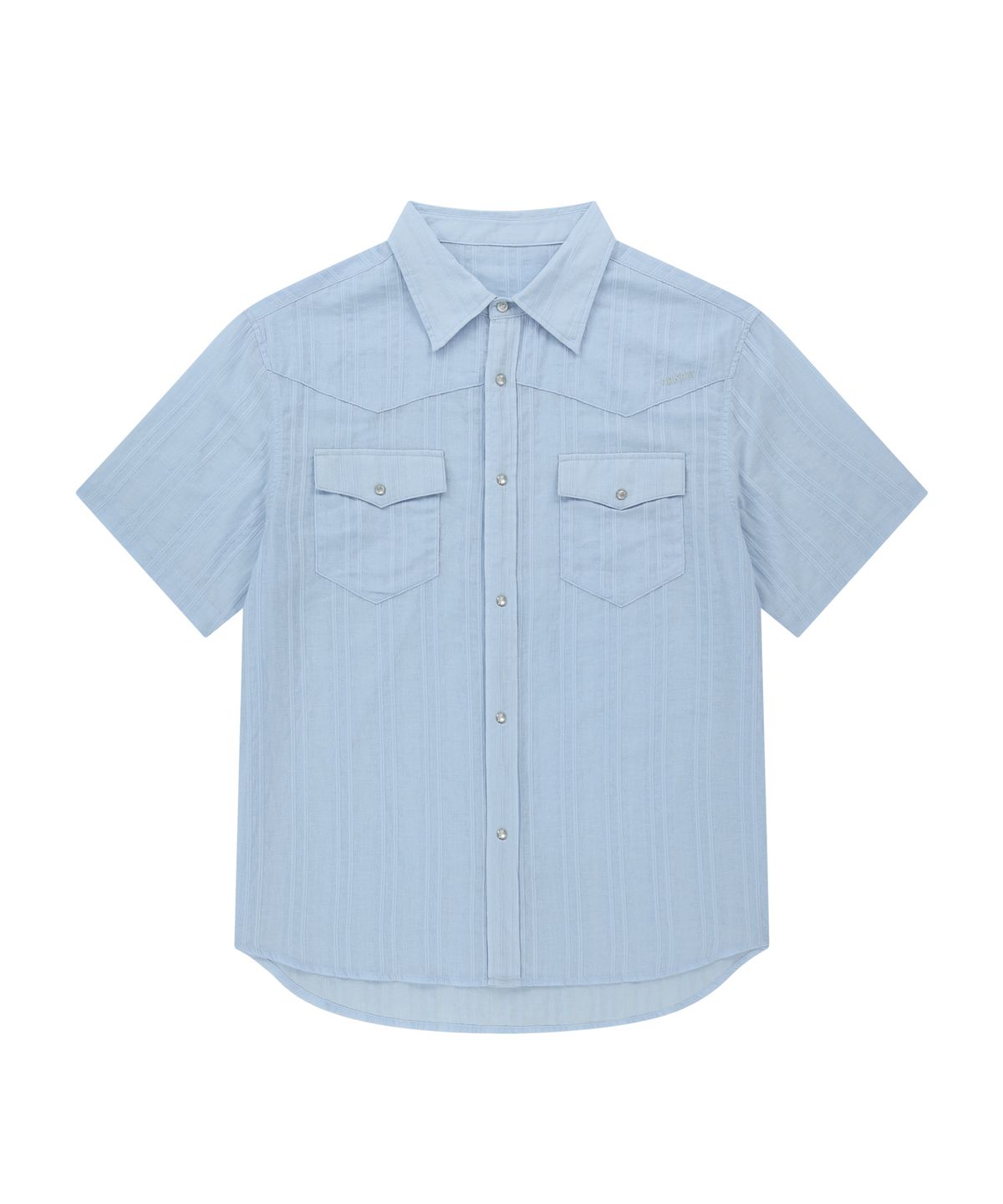 아캄(AAKAM) Patterned Western Half Shirts (Blue)