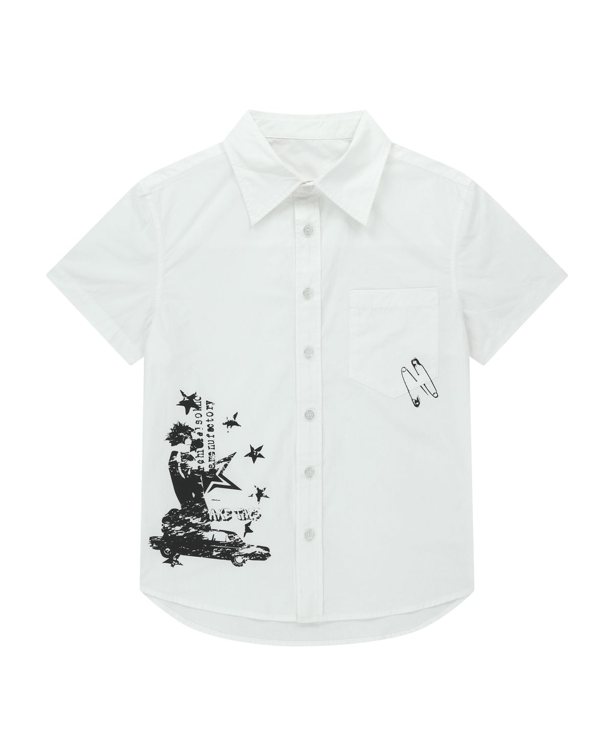 아캄(AAKAM) VTG Printed Half Shirts (White)