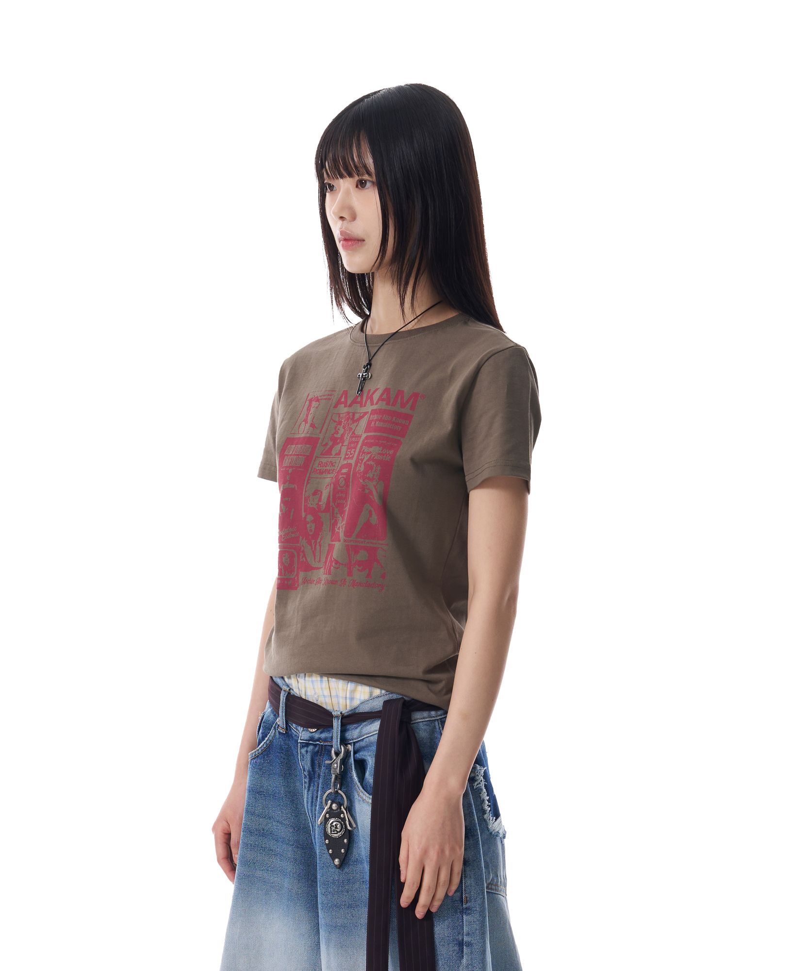 ●AAKAM● 25SS Collage Artwork Half Top MUSINSA | AAKAM Collage Artwork Half Top (White)