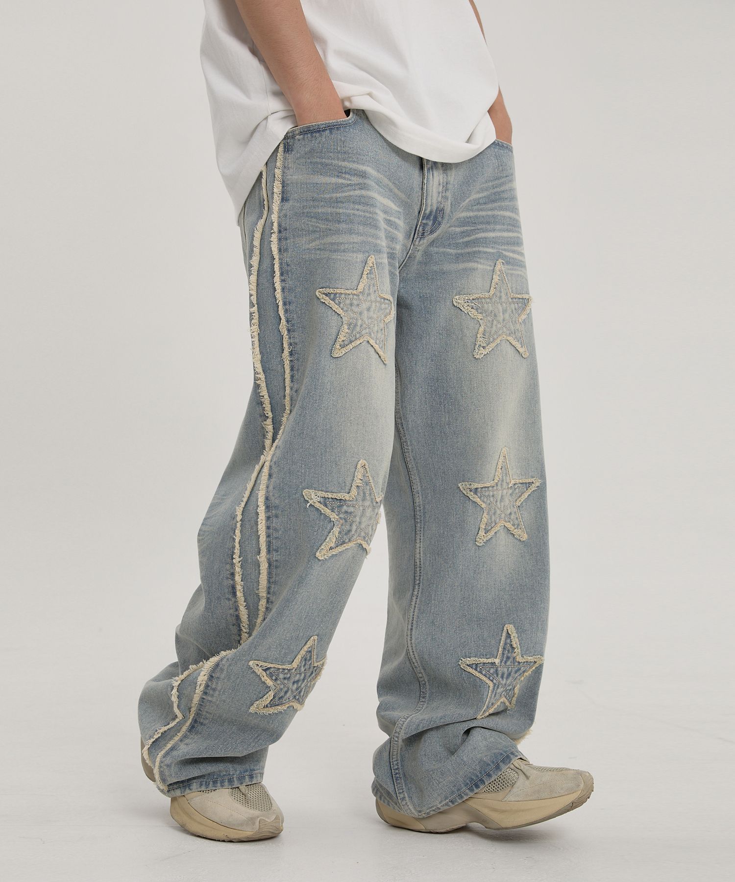 ★Wai Kei★ Star Denim Pants Yellow Washed Light Blue YKBE01 MUSINSA | WAI KEI Star Denim Pants Yellow Washed Light Blue