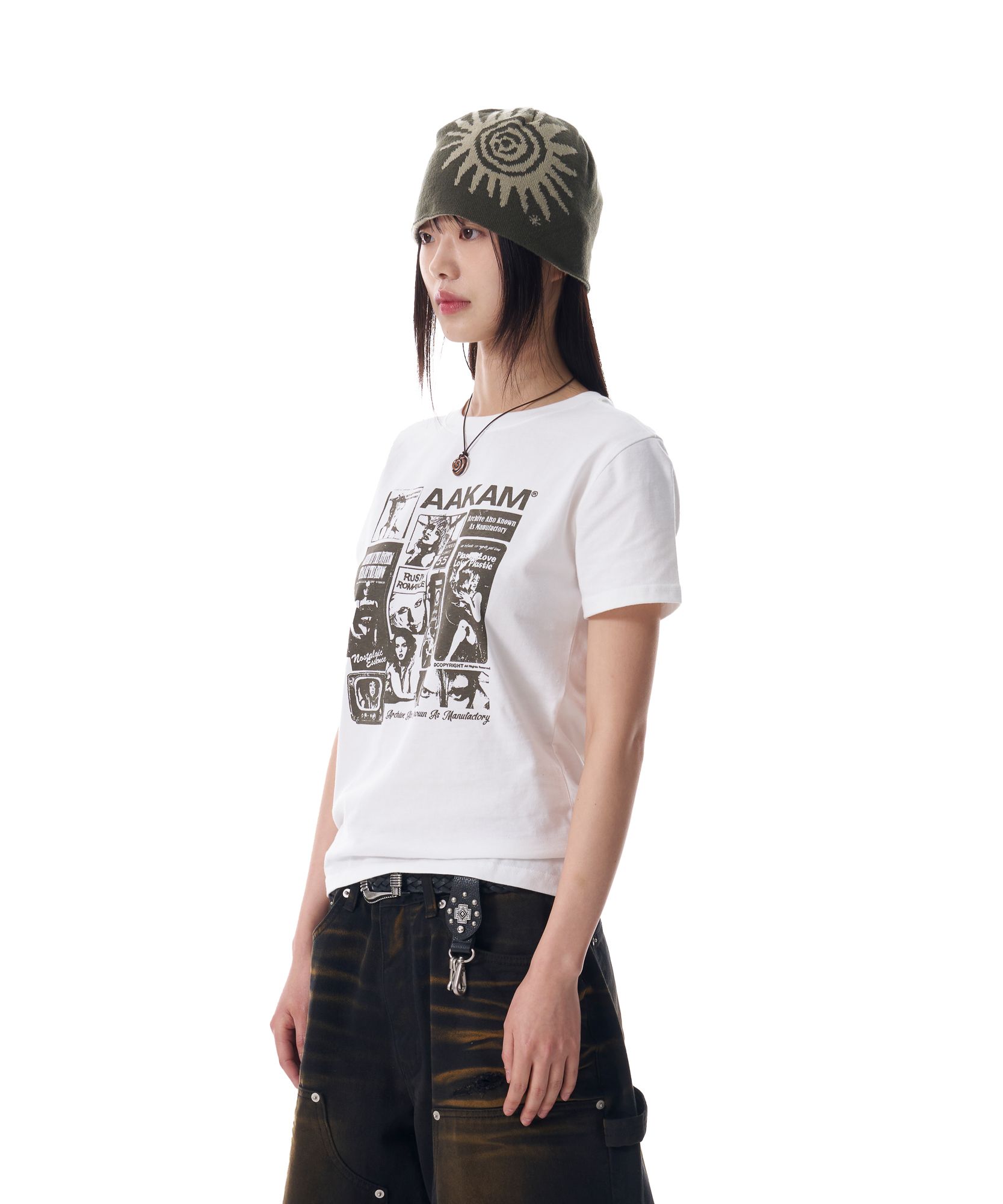 ●AAKAM● 25SS Collage Artwork Half Top MUSINSA | AAKAM Collage Artwork Half Top (White)