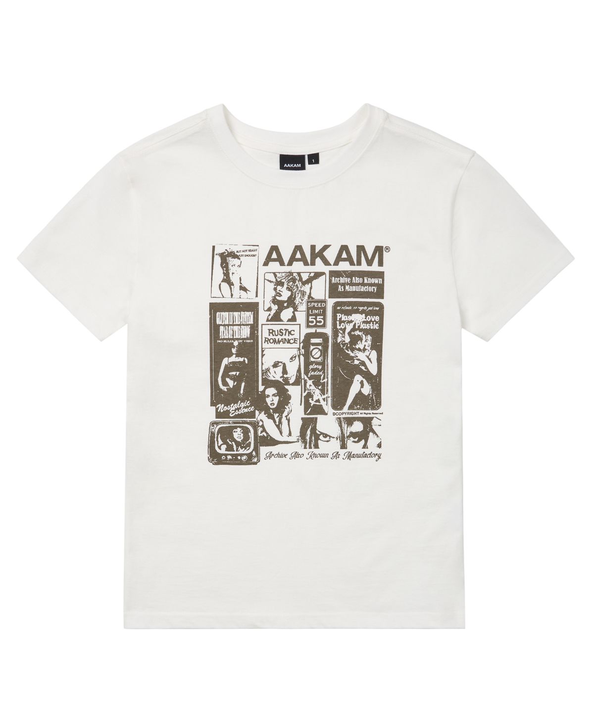 아캄(AAKAM) Collage Artwork Half Top (White)